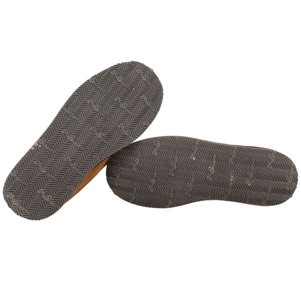Mr Slippers Men's Tan Suede Shearling Lined Moccasin Slippers Slip‎ On Shoes